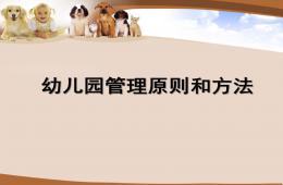 幼儿园管理原则和方法讲课PPT课件