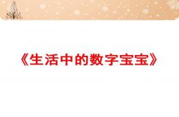 幼儿园生活中的数字宝宝PPT课件
