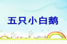 小班语言五只小白鹅PPT课件