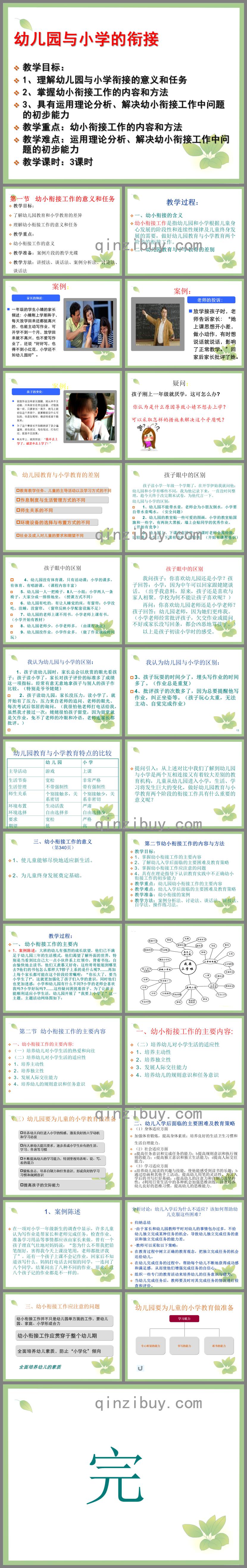 幼儿园与小学的衔接PPT课件