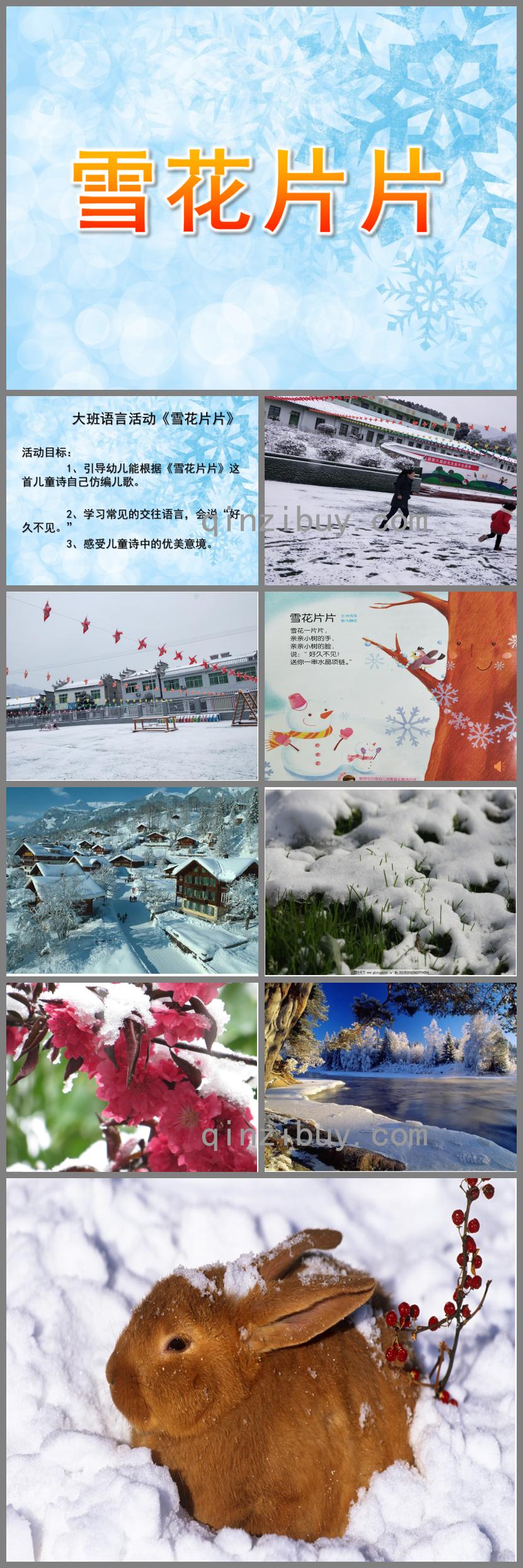 大班语言雪花片片PPT课件