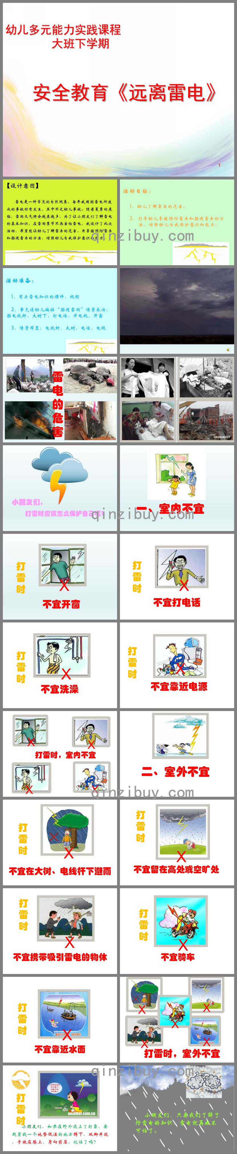 大班安全远离雷电PPT课件