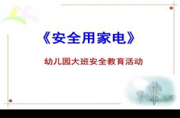 大班安全安全用家电PPT课件