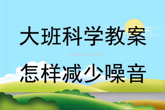 大班科学活动怎样减少噪音教案反思