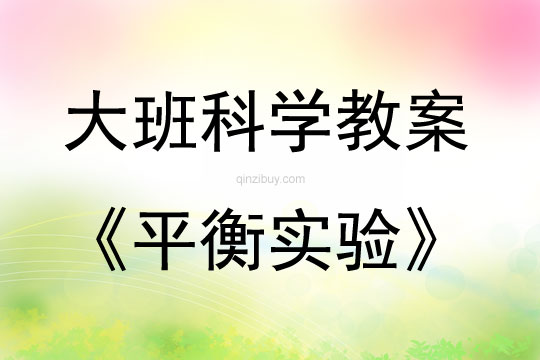 大班科学活动教案：平衡实验教案(附教学反思)