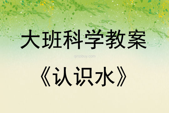 大班科学活动教案：认识水教案(附教学反思)
