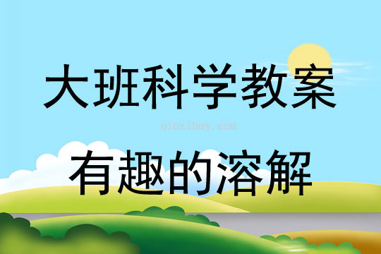 大班科学活动有趣的溶解教案反思