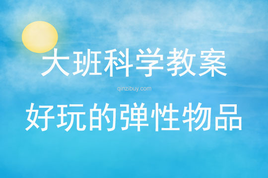 大班科学好玩的弹性物品教案反思