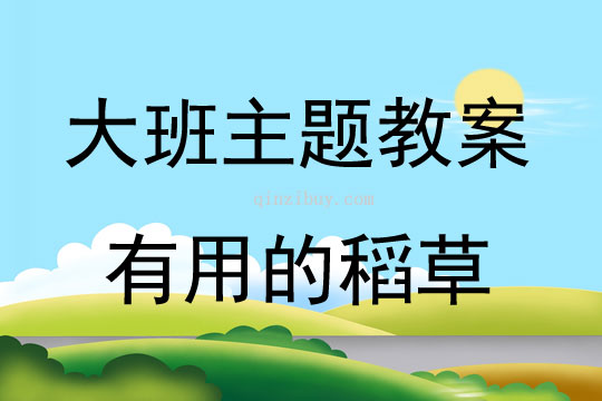 大班主题活动教案：有用的稻草教案(附教学反思)