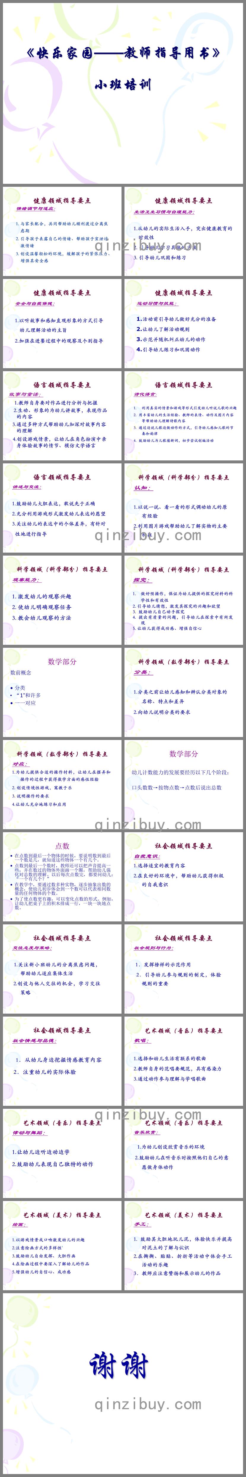 幼儿园小班五大领域培训PPT课件