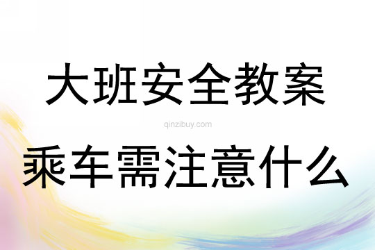大班安全乘车需注意什么教案反思
