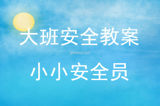 大班安全活动教案：小小安全员教案