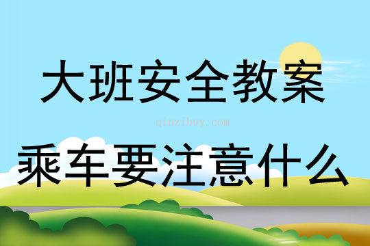 大班安全活动教案：乘车要注意什么教案(附教学反思)