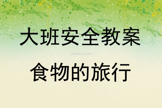 大班安全活动教案：食物的旅行教案(附教学反思)