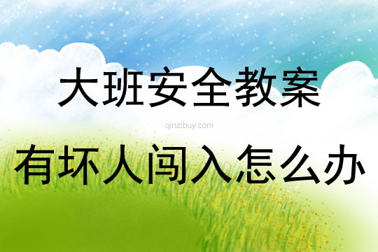 大班安全活动教案：有坏人闯入怎么办教案