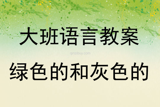 大班语言活动绿色的和灰色的教案反思