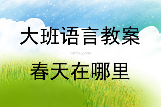 大班语言春天在哪里教案反思