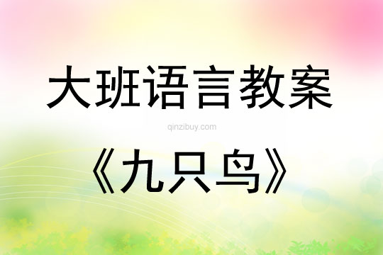大班语言活动教案：九只鸟教案