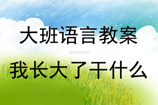 大班语言活动我长大了干什么教案反思