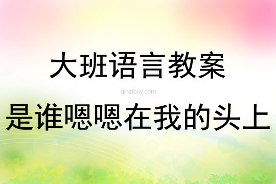 大班语言是谁嗯嗯在我的头上教案反思
