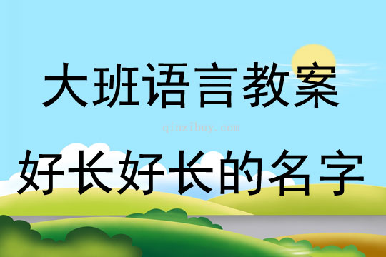 大班语言好长好长的名字教案反思