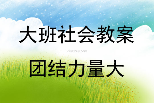 大班社会活动教案：团结力量大教案(附教学反思)