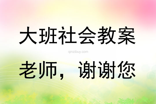 大班社会活动老师，谢谢您教案反思