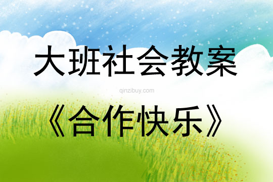 大班社会活动合作快乐教案反思