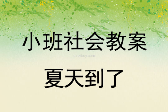 小班社会活动教案：夏天到了教案(附教学反思)