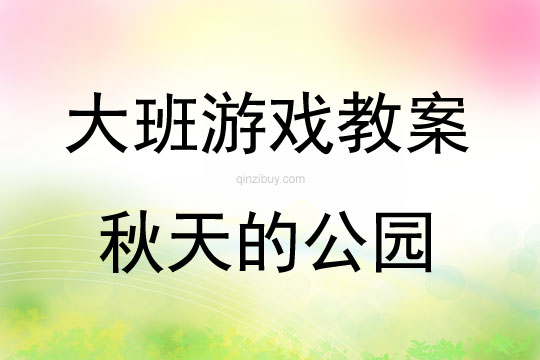 大班游戏秋天的公园教案反思