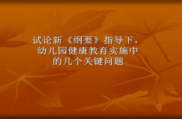幼儿园健康教育实施-幼儿园教育指导纲要PPT课件