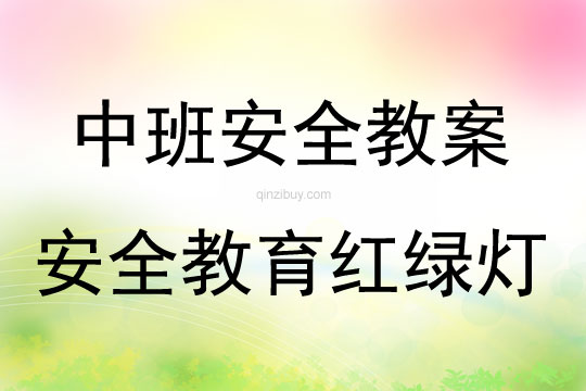 中班安全安全教育红绿灯教案反思