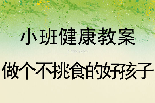 小班健康活动教案：做个不挑食的好孩子教案(附教学反思)