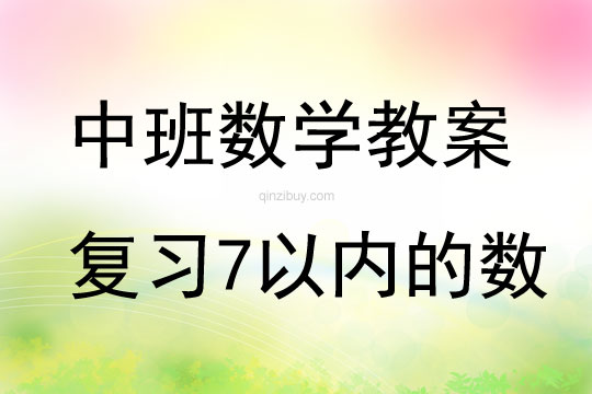 中班数学复习7以内的数教案反思