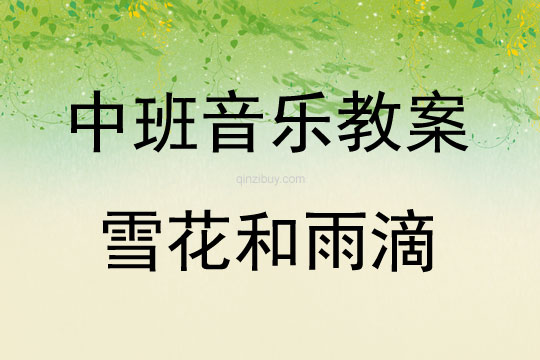 中班音乐活动雪花和雨滴教案反思
