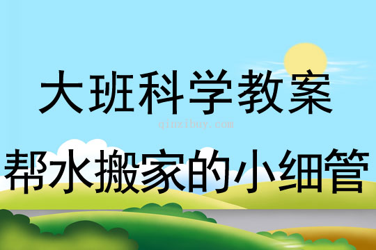 大班科学：帮水搬家的小细管大班科学教案：帮水搬家的小细管
