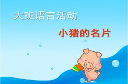 大班语言小猪的名片PPT课件