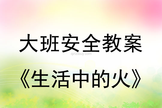 幼儿园大班安全教案：生活中的火大班安全教案：生活中的火