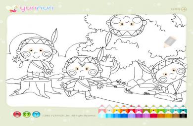 幼儿游戏小印第安人填色FLASH课件动画