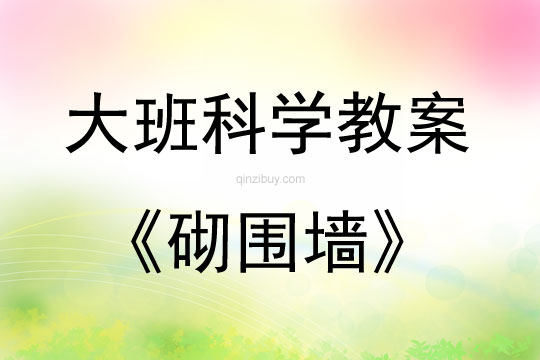 大班科学砌围墙教案反思