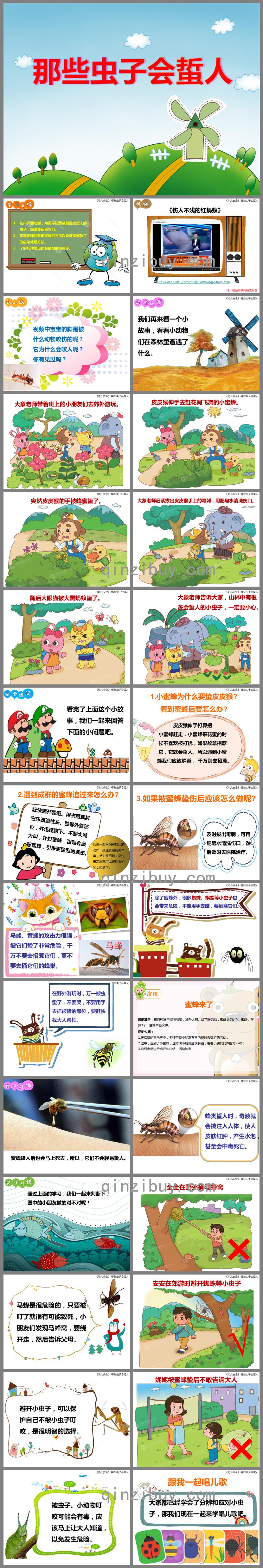 中班安全哪些虫子会蛰人PPT课件