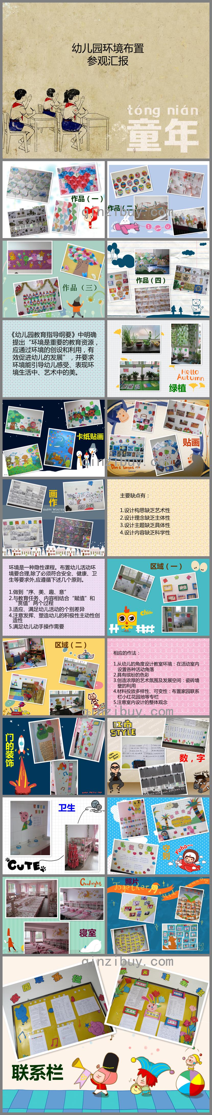 幼儿园环境布置参观汇报PPT课件