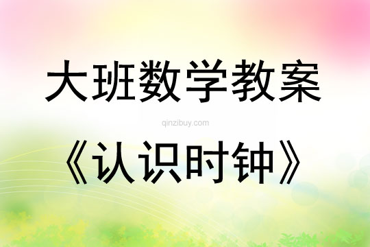 大班数学教学设计认识时钟教案反思