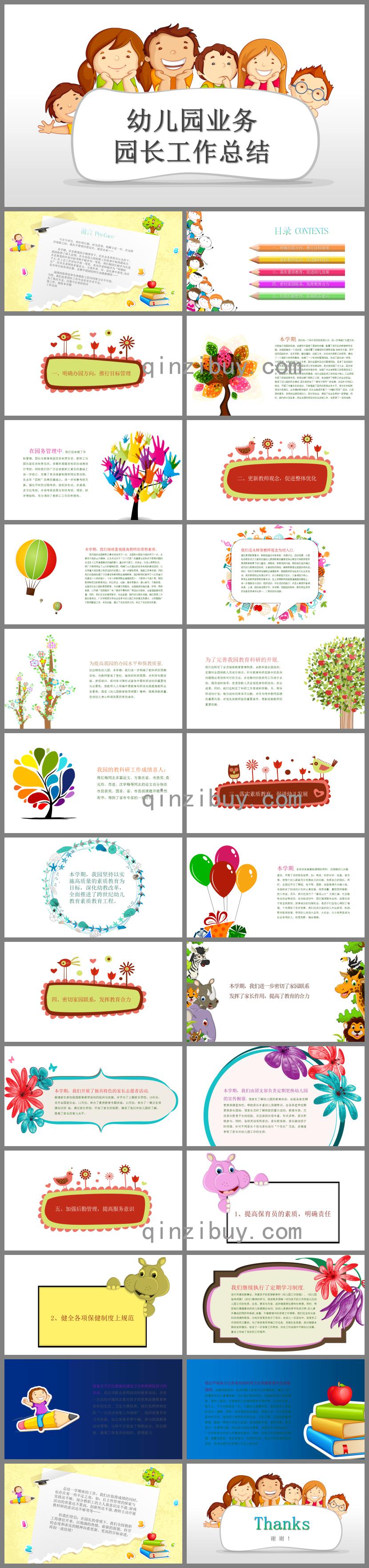 幼儿园业务园长工作总结PPT课件