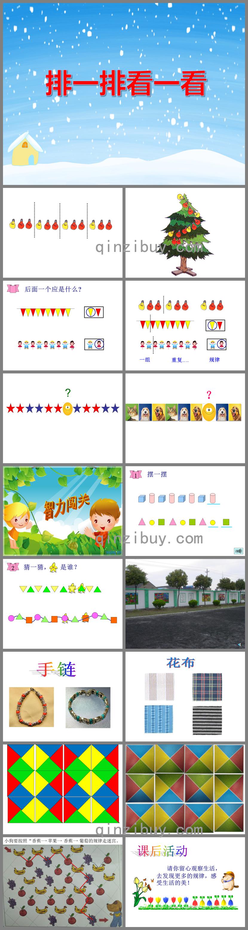 大班数学排一排看一看PPT课件