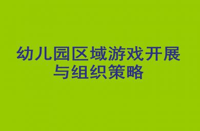 幼儿园区域游戏开展与组织策略讲座PPT课件