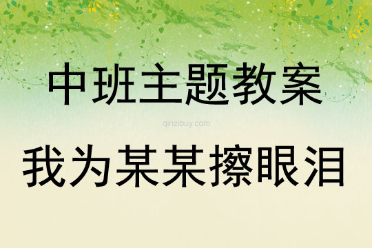 中班主题我为某某擦眼泪教案反思
