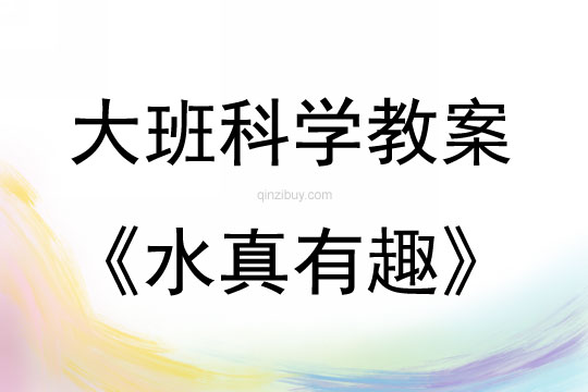 大班科学活动水真有趣教案反思
