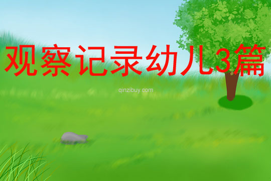 观察记录幼儿3篇