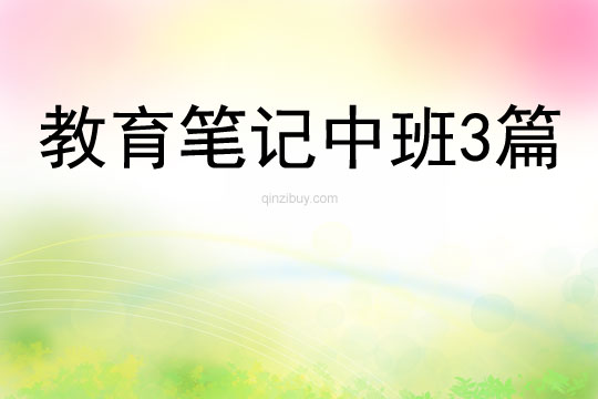 教育笔记中班3篇
